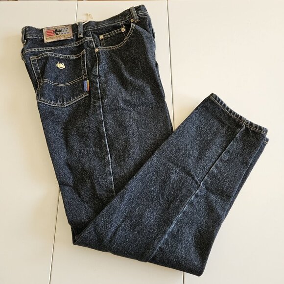 Lawman VTG Jeans Mens 28x30 Black Back Logo Cotton Rigid Denim  Western Ranch - Picture 16 of 16